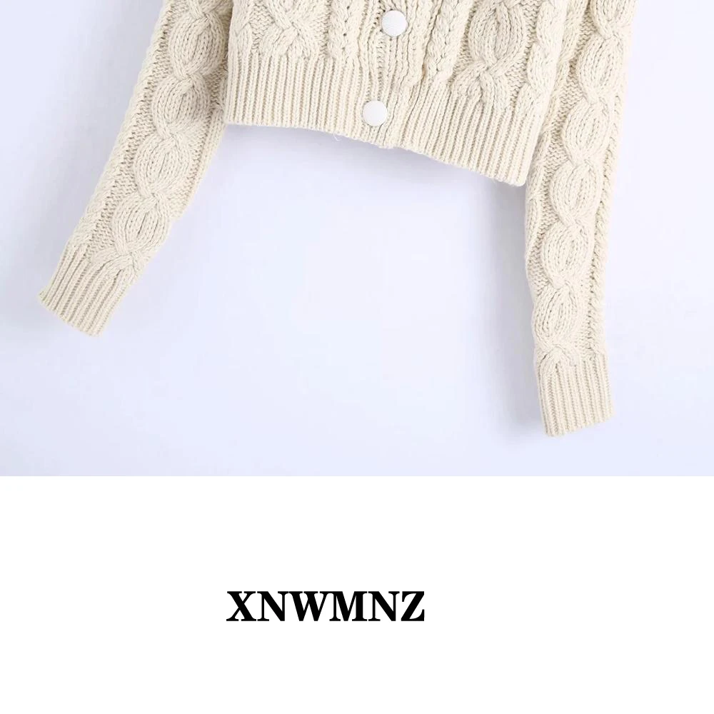 Женская вязаная куртка XNWMNZ Za винтажный кардиган из искусственного меха с
