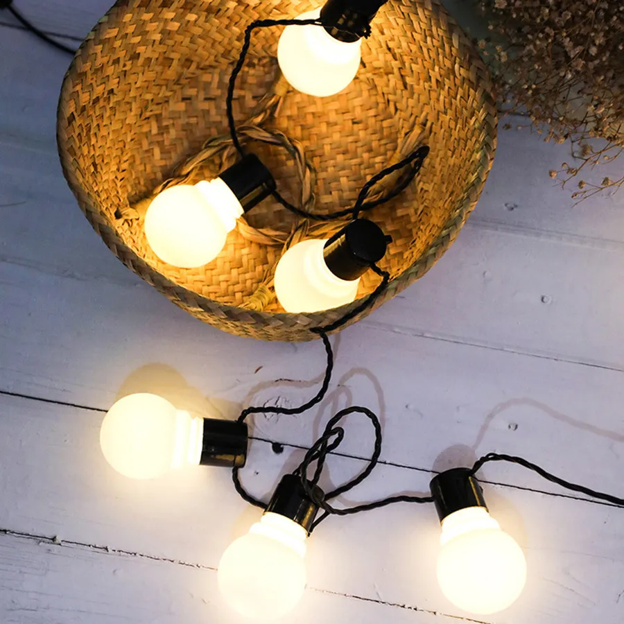 

Thrisdar 10/20/38LED Globe Ball Christmas LED String Light Outdoor Warm White Fairy Garland Light For Wedding Party Holiday