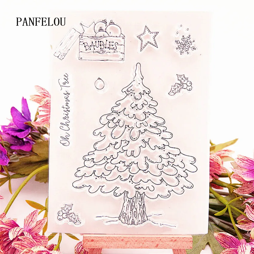 PANFELOU 10 5x14 см пасхальное дерево прозрачные силиконовые резиновые штампы