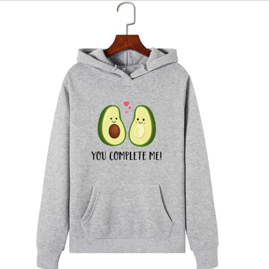

Cartoon Avocado Pullover Hoodies Women's Harajuku Casual Korean Sweatshirt Kawaii Cartoon Avocado Print Sweatshirts Women