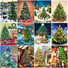 Рождественская алмазная живопись, домашний Настенный декор, 5D сделай сам, алмазная вышивка, мозаика, Рождественская елка, пейзаж, украшение, подарок
