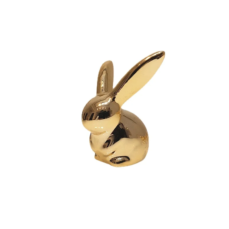 Керамические фигурки симпатичного белого и золотого кролика лисы фарфоровый