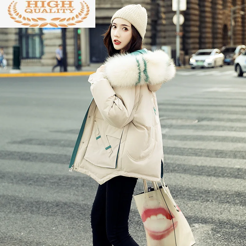 

Куртка зимняя женская обувь Белые куртки-пуховики женские из натурального меха енота меховой воротник парки с капюшоном; Женская текстильн...