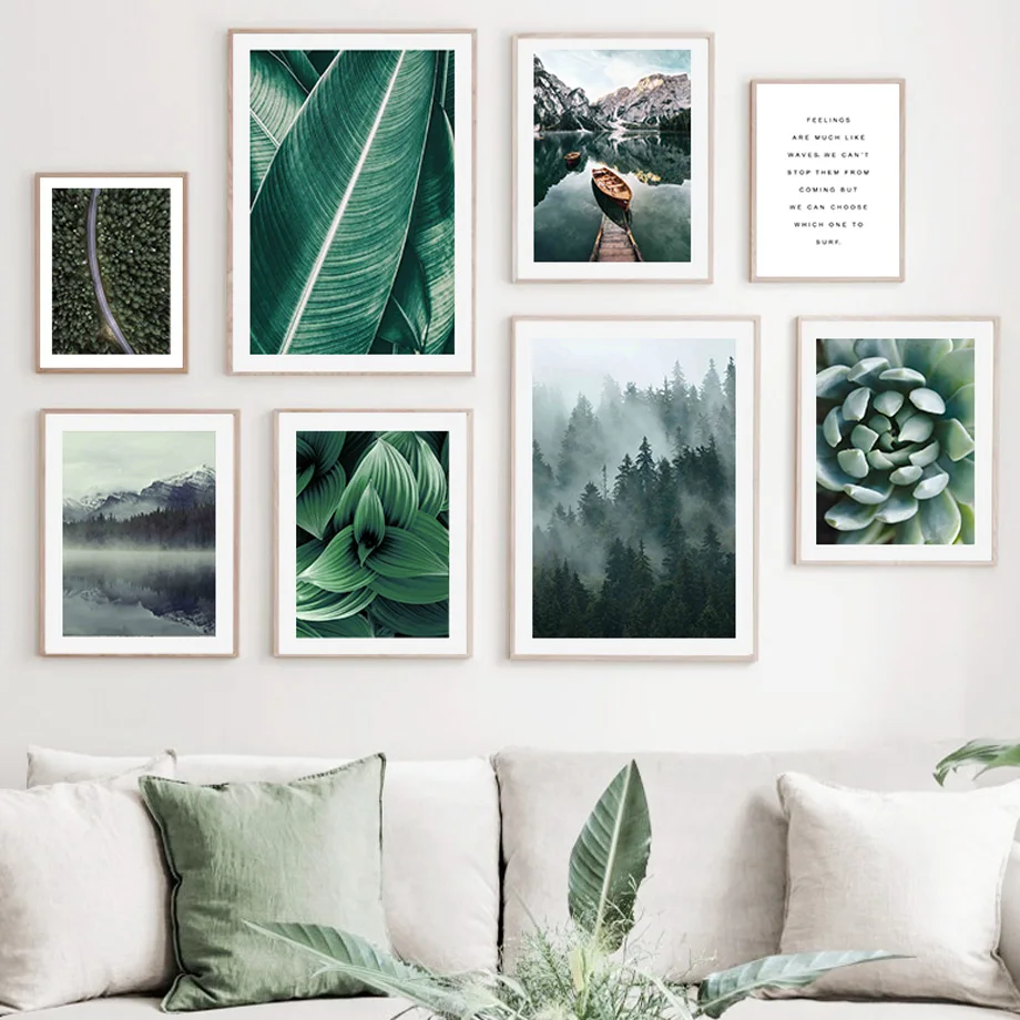 

Boat Forest Banana Leaf Succulents Plants Wall Art Canvas Painting Nordic Posters And Prints Wall Pictures For Living Room Decor