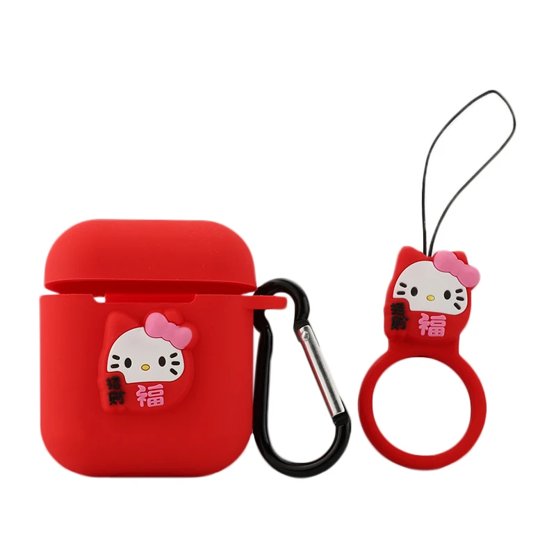 Мультфильм hello kitty силиконовый чехол для Apple гарнитура для airpods мягкий чехол для Air Pods I10 Tws коробка для наушников сумки аксессуары - Цвет: 1