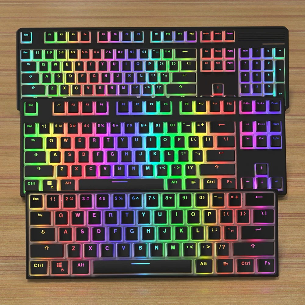 Прозрачная клавиатура 108 шт./компл. PBT OEM набор клавиш с RGB подсветкой колпачки со