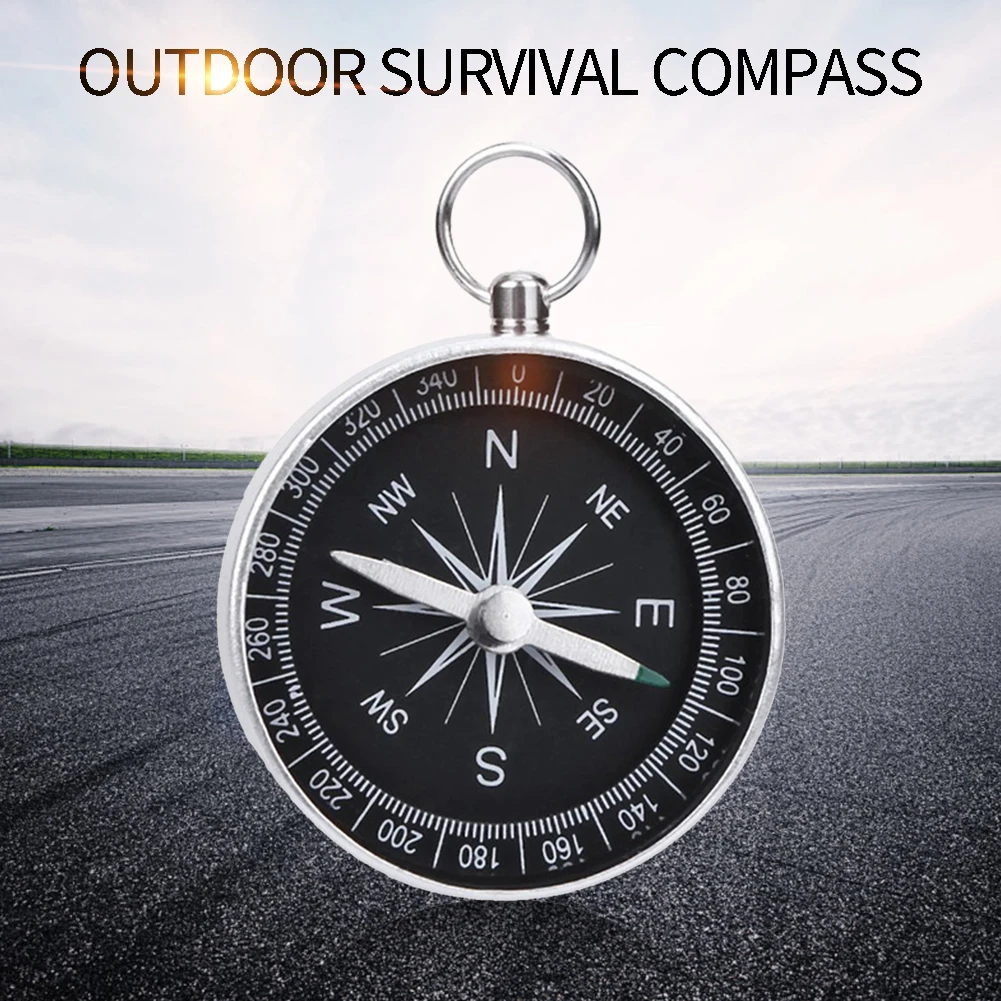 

Aluminum Mini Compass Keychain Outdoor Camping Hiking Hunting Survival Pocket Compass Lightweight Emergency Compass Guide Tools