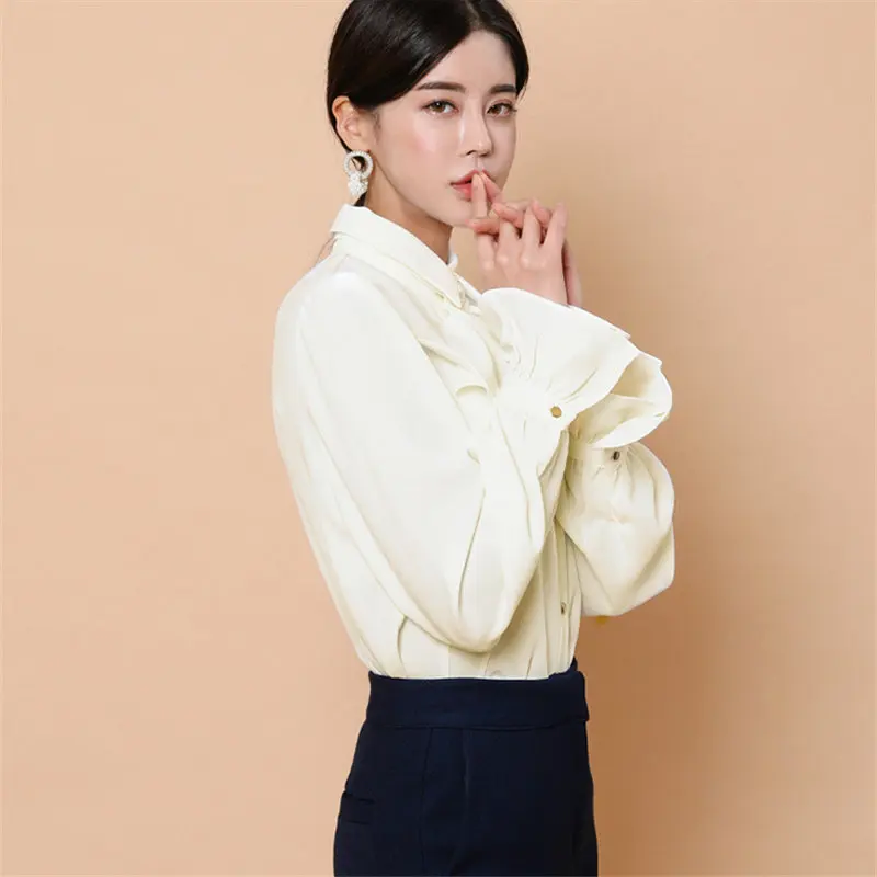 HziriP модные абрикосовые женские формальные размера плюс блузка 2021 элегантность