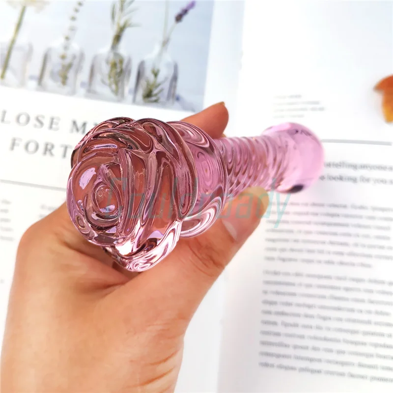 Анальная пробка с розовым стеклом гладкие анальные шарики массажное стекло