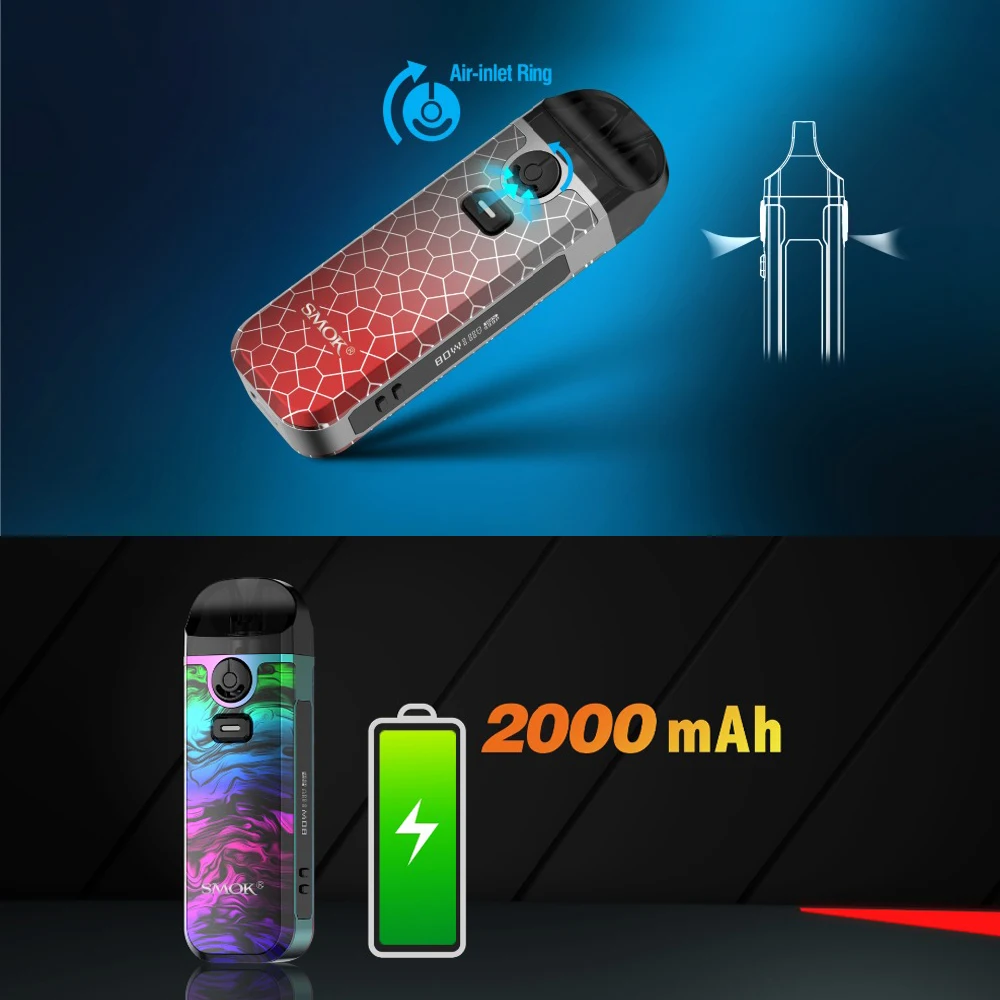 Оригинальный набор SMOK Nord 4 80 Вт Электронная батарея 2000 мАч Nord4 Pod RPM RGC