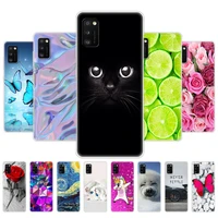 for samsung galaxy a41 cases 6 1 soft silicon phone cover for samsung a41 galaxy a41 a 41 a415 sm a415fzwmser bumper cat flower