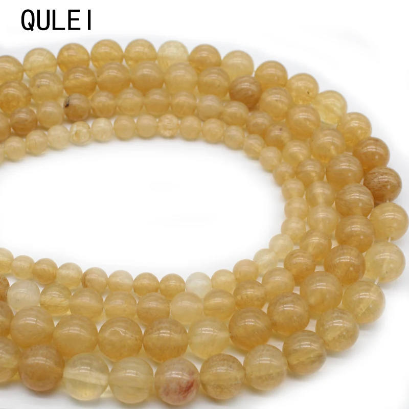 Натуральный камень граненый цитрина кварцевый арбуз Чай круглые бусины 15