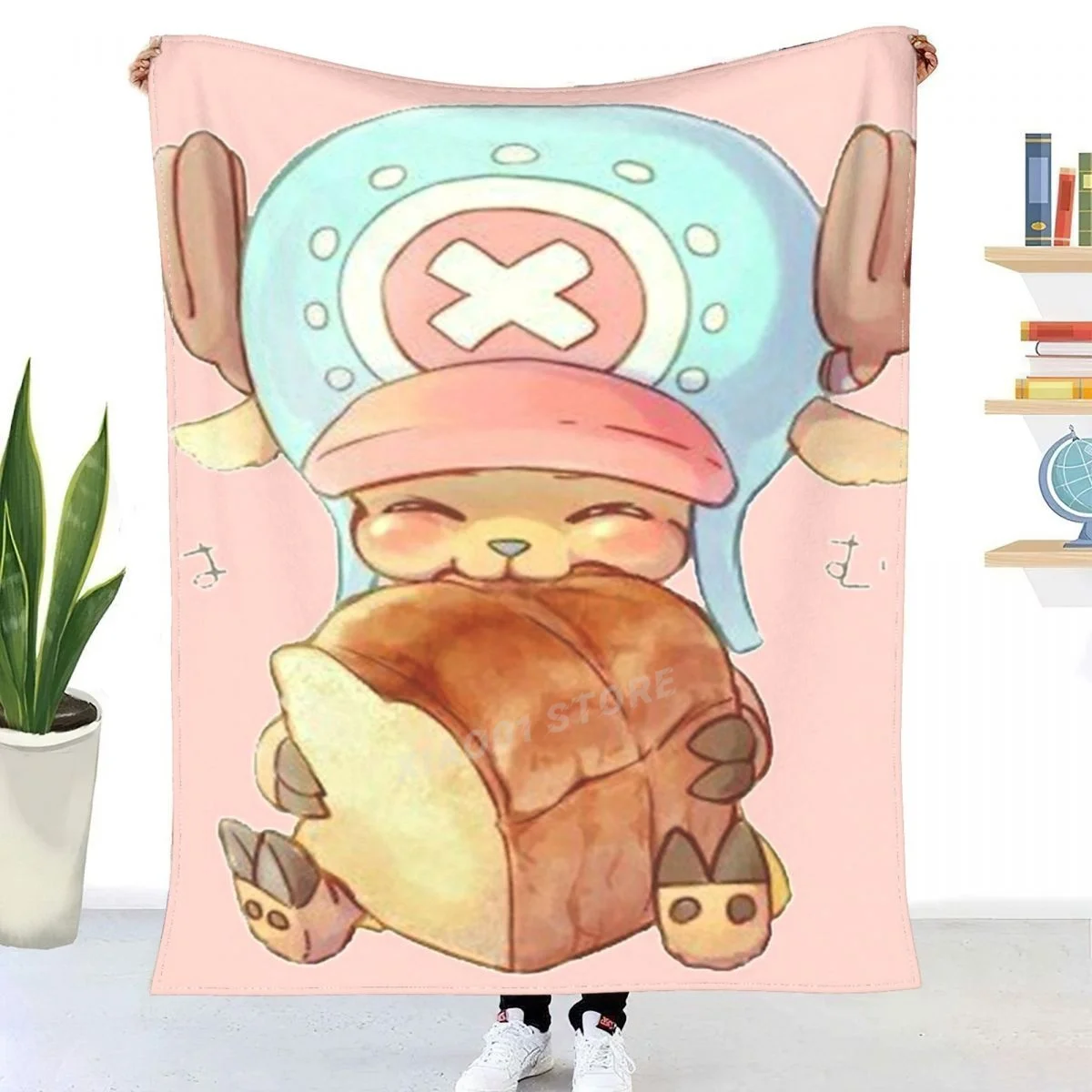 

¡Super Kawaii Tony Chopper comiendo Brioche! Manta de Sherpa, ropa de cama, suave
