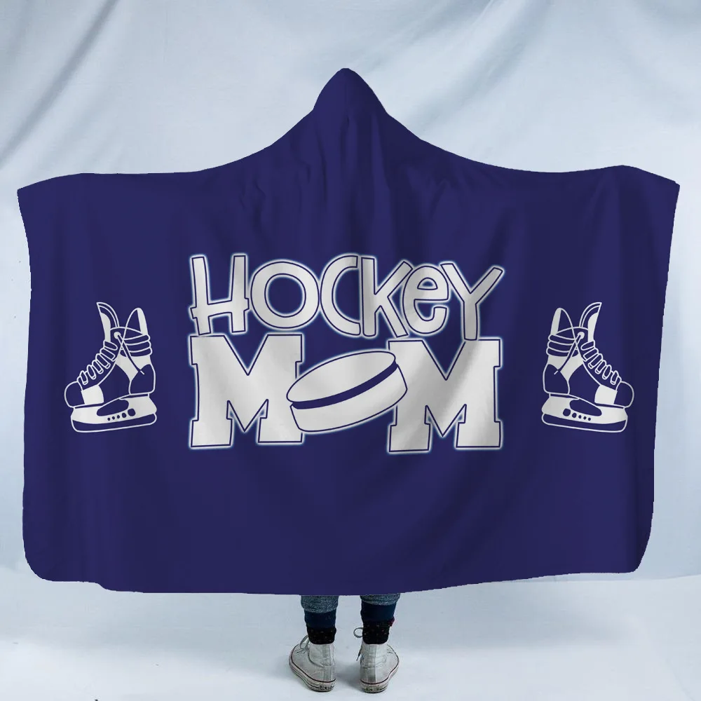 Одеяло с капюшоном ONGLYP утолщенное флисовое хоккейное одеяло мягкое плюшевое