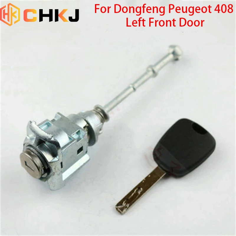 

CHKJ For Dongfeng Peugeot 408 Left Front Door Lock Cylinder Central Control Door Lock Full Car Lock with 1 key