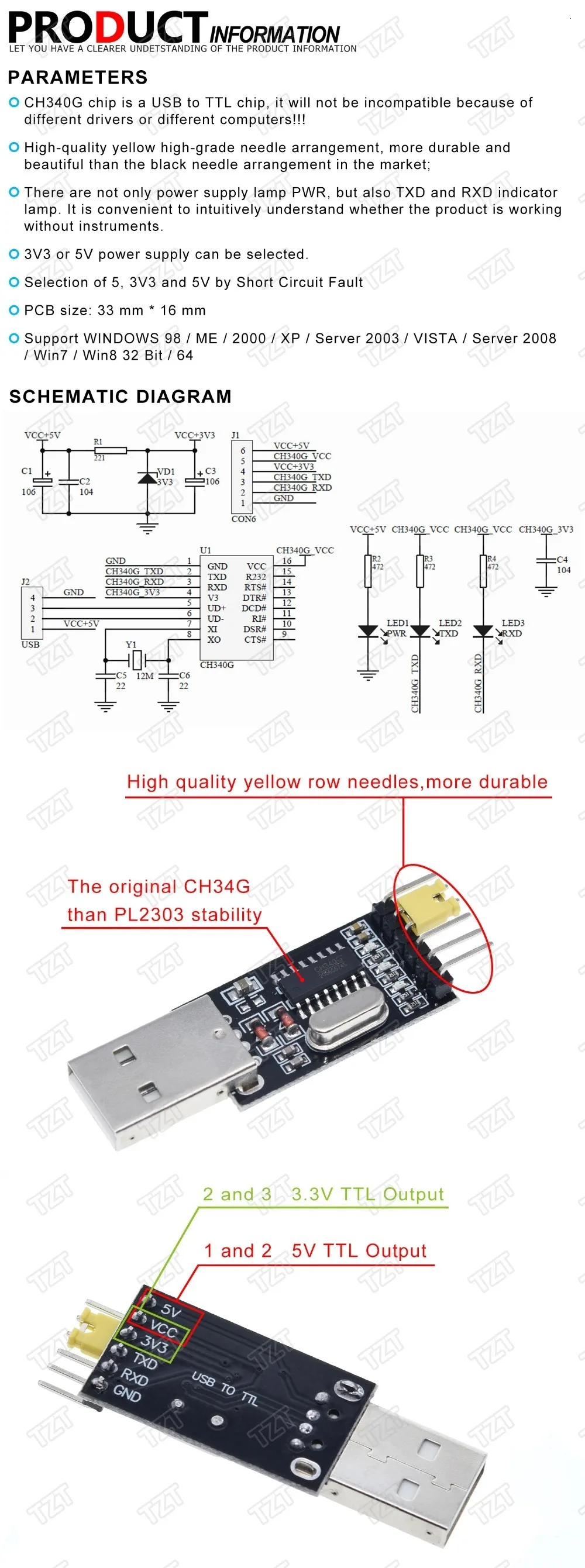 1 шт. ShengYang USB в ttl конвертер UART модуль CH340G CH340 3,3 V 5V переключатель