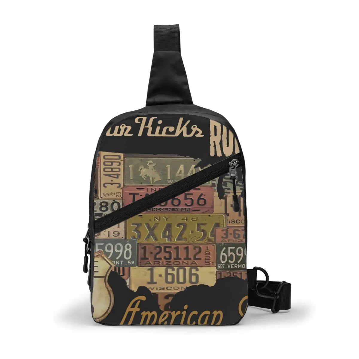 Rust Chest Bag Cheap Polyester Sling Bag Travel folding Shoulder Pouch Bag