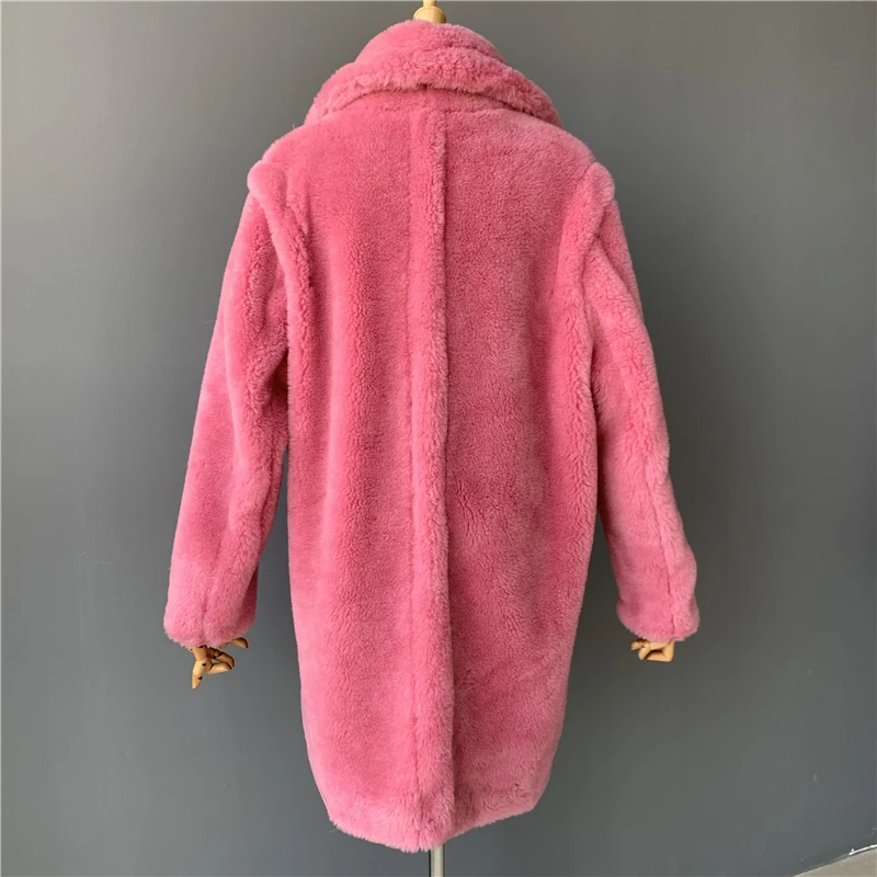 MAOMAOFUR, Настоящая Шерсть, плюшевое пальто для женщин, новая мода, настоящая овчина, меховая куртка, женская, теплая, негабаритная, зимняя верхняя одежда, шерстяная одежда