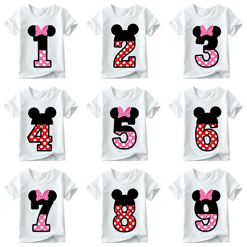 Детская футболка INPEPNOW с днем рождения для мальчиков и девочек Милая цифрами 1 9
