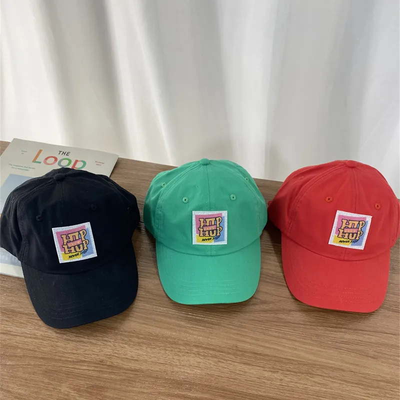 Unisex Hiphop Baseball Cap Letter Label Embroidery Pattern Solid Color Soft Top Casual Sun Protection Stylish Caps 6 Colors