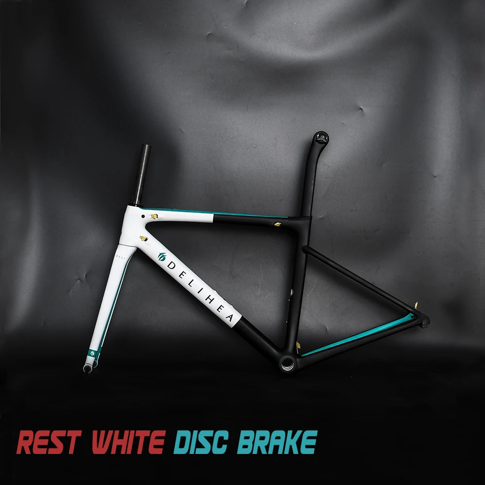 

DELIHEA Carbon Road Frame Disc Brake With Axle 142*12mm, Fit For Di2 Mechanical Carbon Fiber Road Bicycle Frame