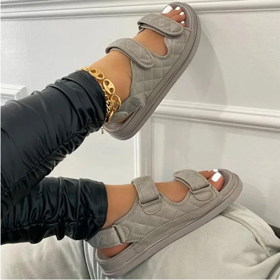 

LITTHING Designer Luxury Hook&Loop Sandals Woman Gladiator Sandals Women High Quality Ladies Shoes Summer Platform Sandalias