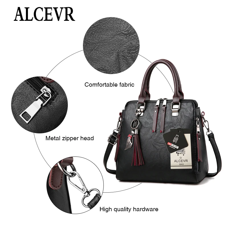 ALCEVR однотонные мягкие сумки-тоуты из искусственной кожи модная женская сумка на