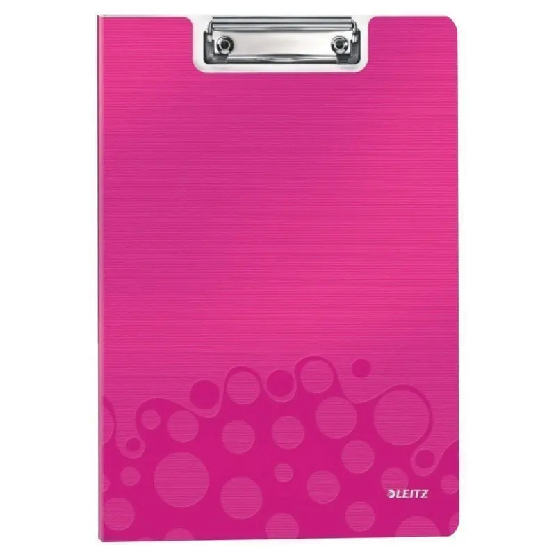 Leitz &quotwow&quot tablet folder with top clamp and lid A4 330x230mm Poly pink 41990023 | Канцтовары для офиса и дома