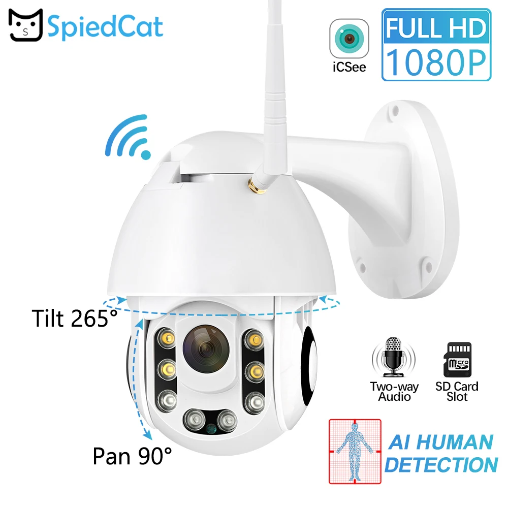 HD 1080P Wireless WiFi IP P2P Night Vision Two way Audio Motion Detection Waterproof CCTV PTZ Camera Home Security Surveillance |