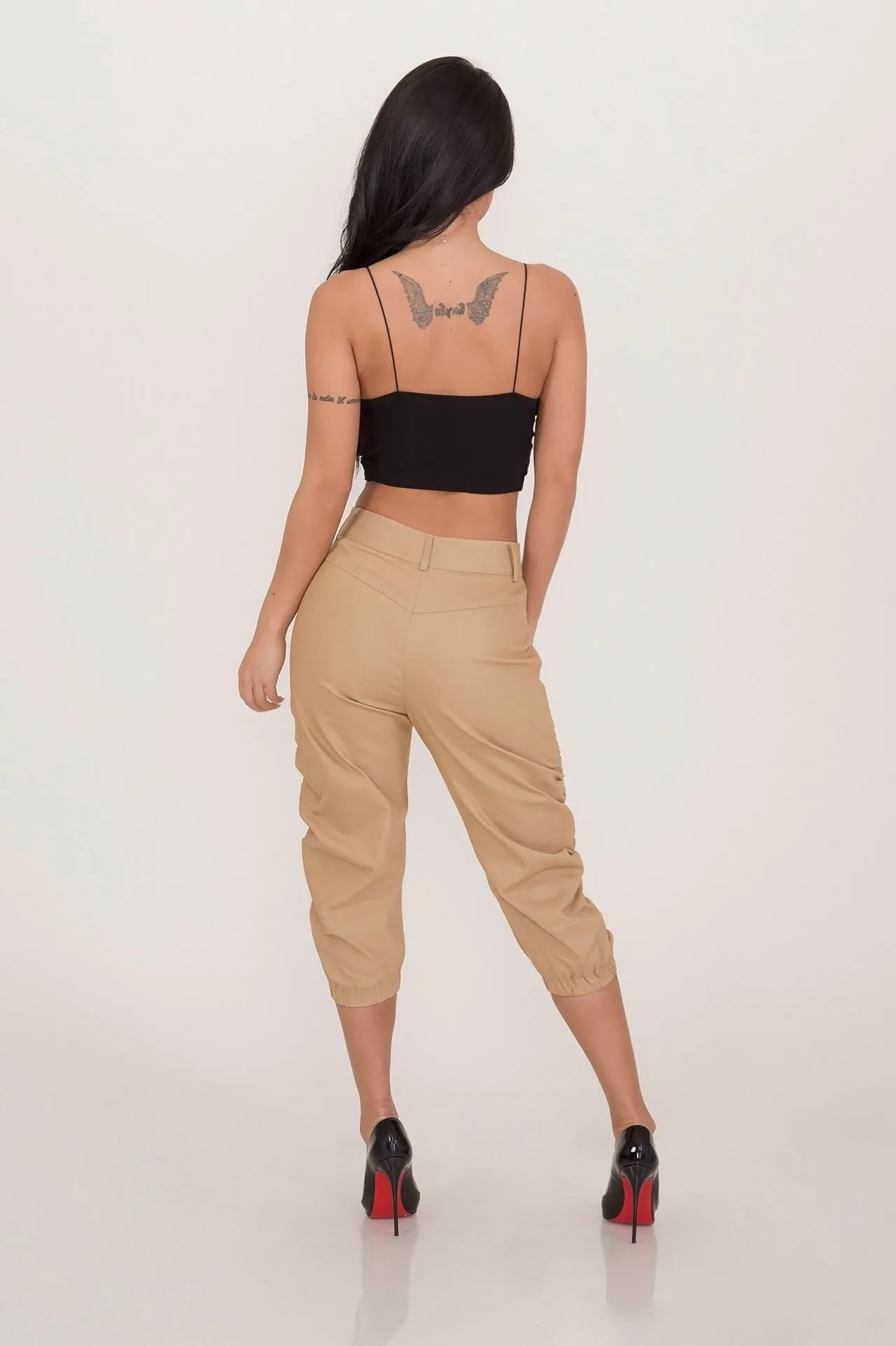 Женские укороченные Леггинсы 3/4 длинные эластичные брюки-Капри Для активного