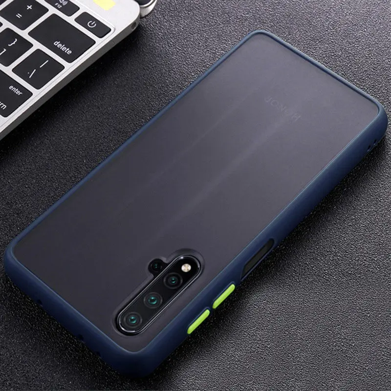 Прозрачный армированный чехол для телефона huawei Honor 20 Pro, противоударный силиконовый чехол huawei Honor 20S Nova 5 T, чехол на заднюю панель - Цвет: Blue