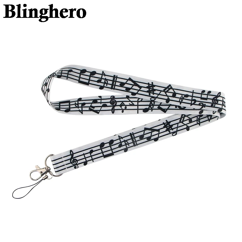 CA1357 Musical Notes Lanyard Keychain with Clasp Lanyard for Keys Badges Tag ID Holder Keychain for Music Teacher Student