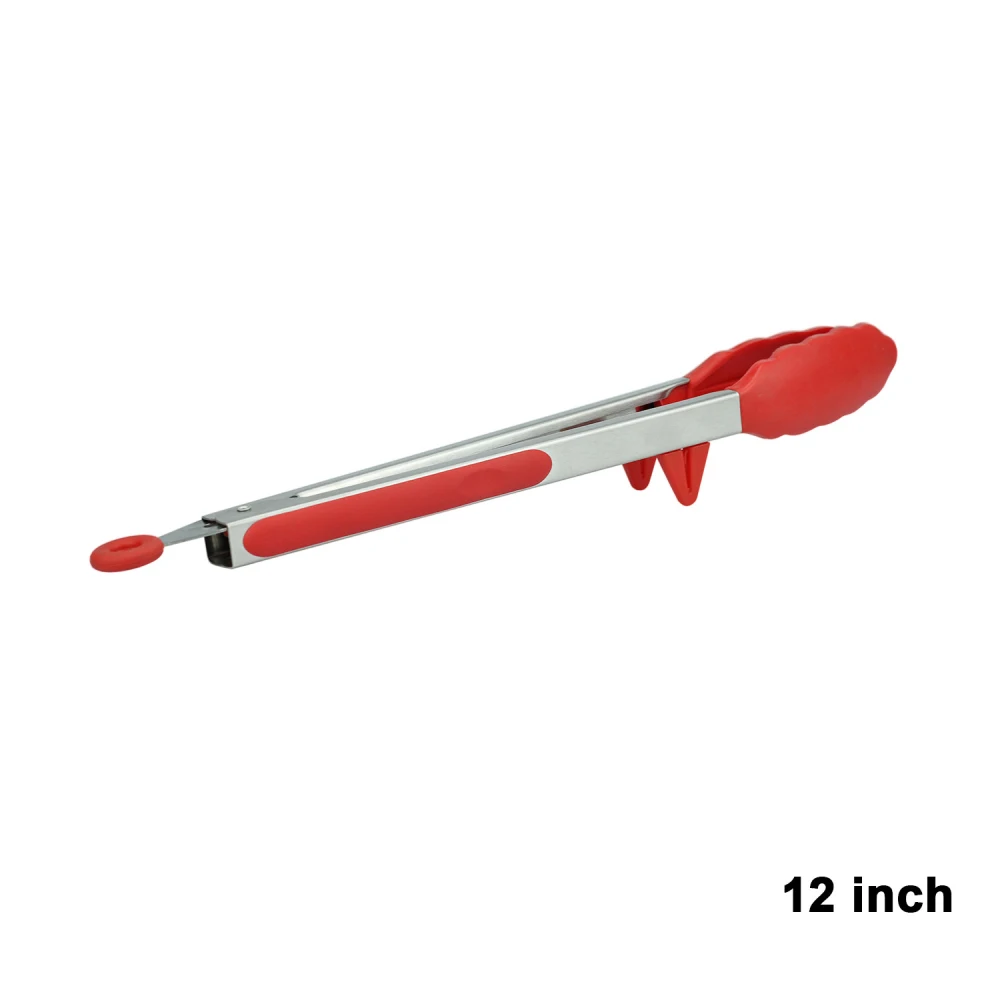 12 in Tongs MOSEKO антипригарная силиконовая лопаточка термостойкая суповая ложка-кисточка щипцы специальная кухонная лопатка кухонные инструменты посуда - Цвет: 12 in Tongs