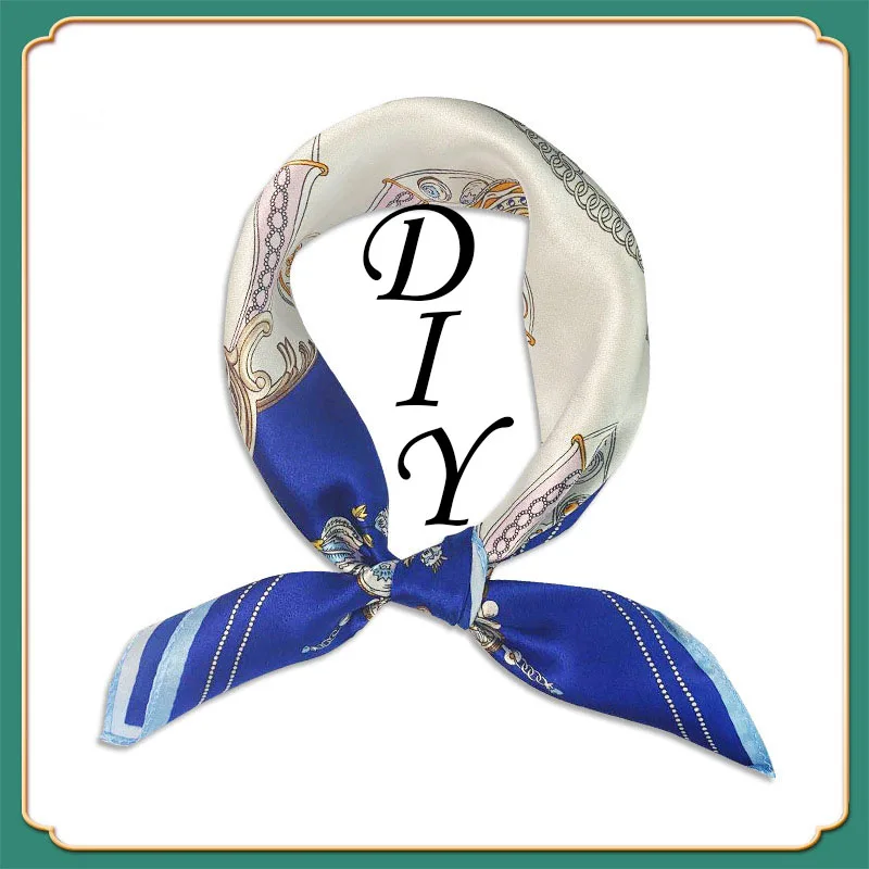 

Luxury brand rayon classic letter flower pattern scarf square scarf female headband bag accessories small bow scarf WJ20077