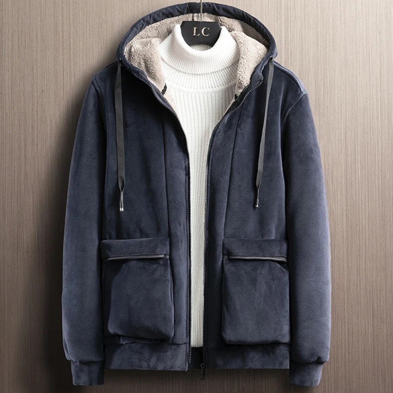 

2021 Brand New Winter Thick Warm Fleece Jacket Men Hooded Windbreaker Outfits Soft Velvet Thermal Coats Big Size 6XL 7XL 8XL