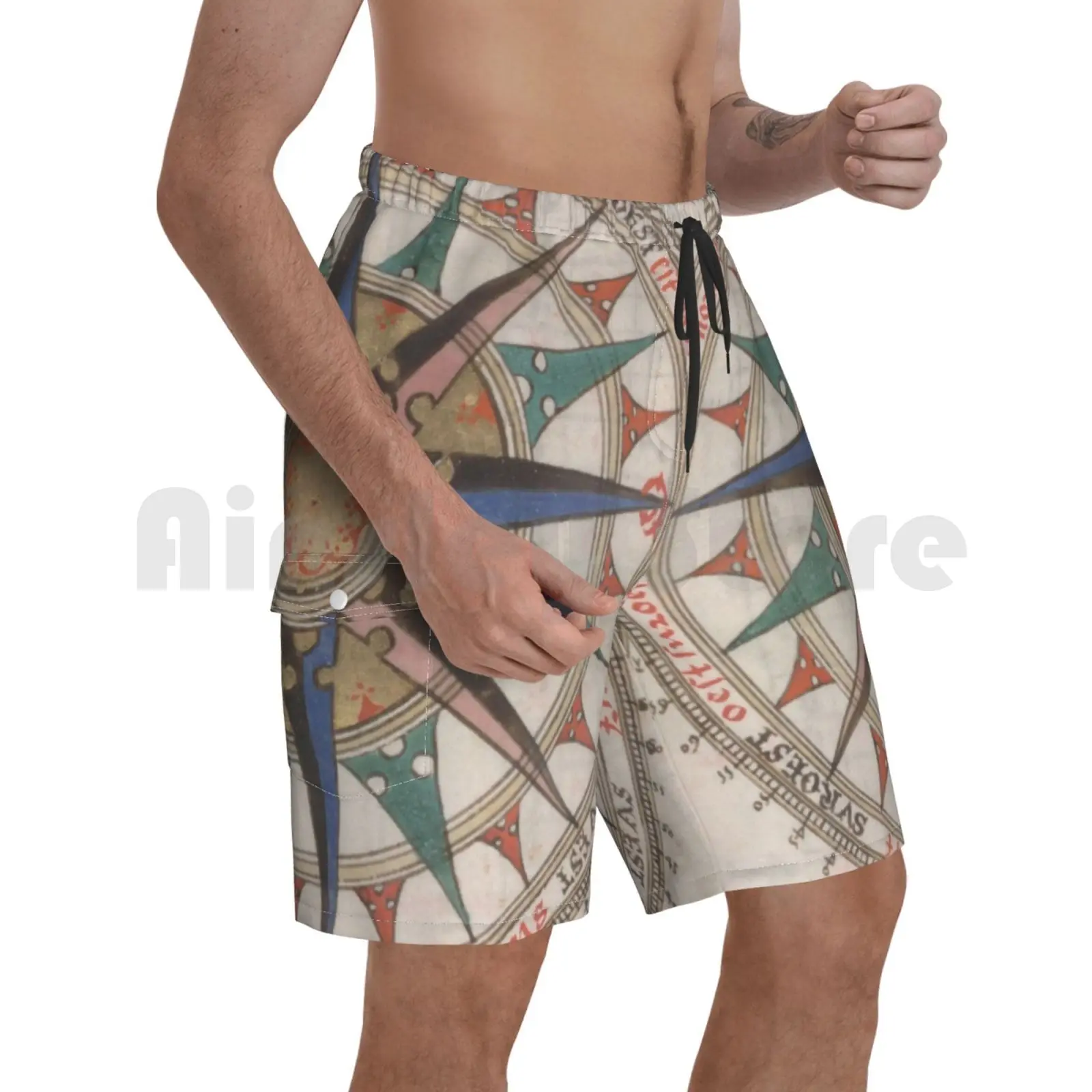 Beach Shorts Historical Compass ( 1543 ) Compass Compass Rose Compass Navagation