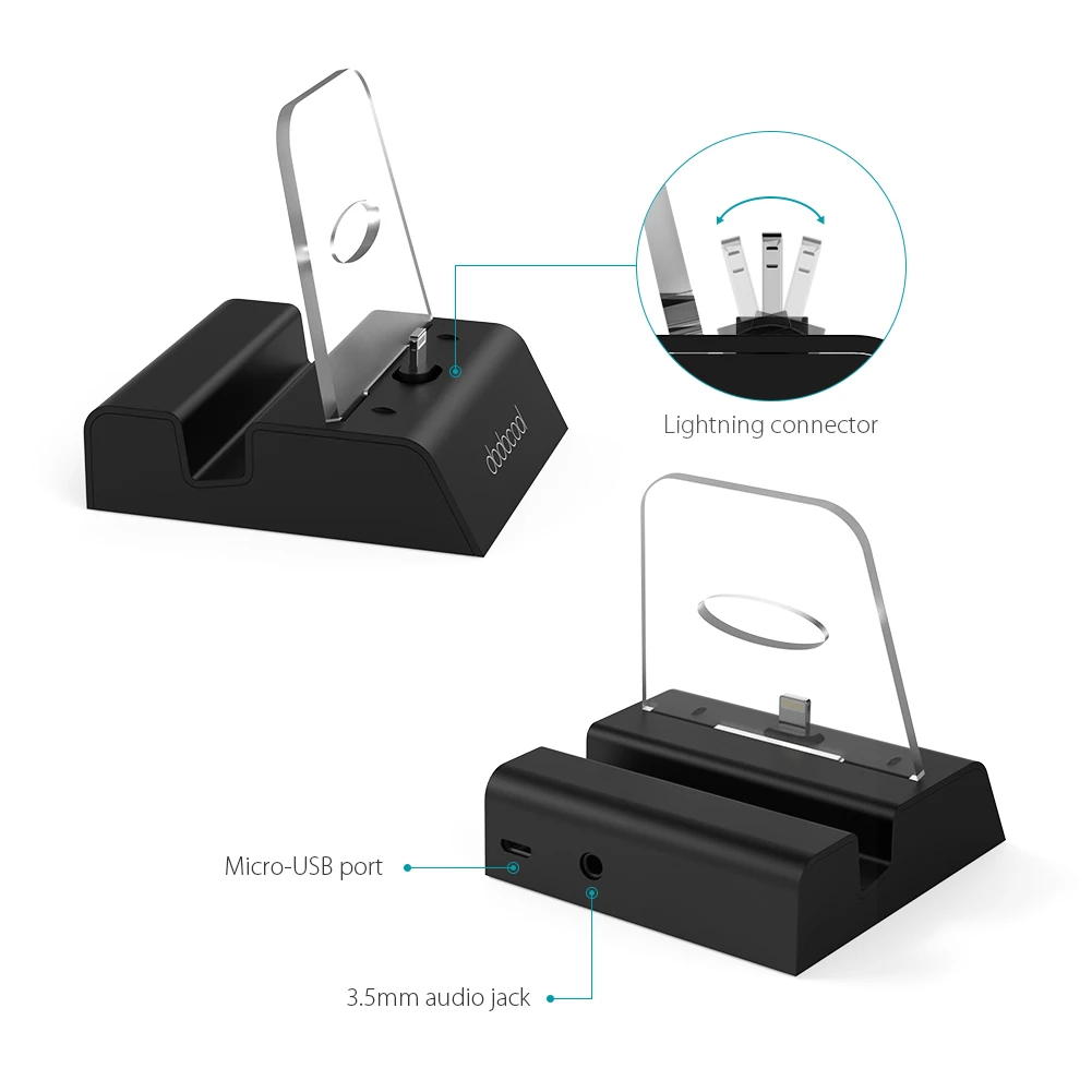 Dodocool MFi сертифицированная зарядная док-станция держатель стенд с 3 5 мм аудио