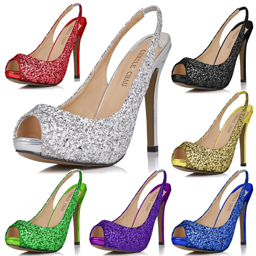 

CHMILE чау блеск пикантная Свадебная обувь для невесты вечерние туфли для женщин открытый носок; Обувь на высоком каблуке-шпильке; Туфли с реме...