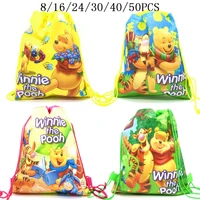 8162450pcs winnie pooh decoration birthday party beautiful non woven fabric drawstring gift bags birthday supplies for kids