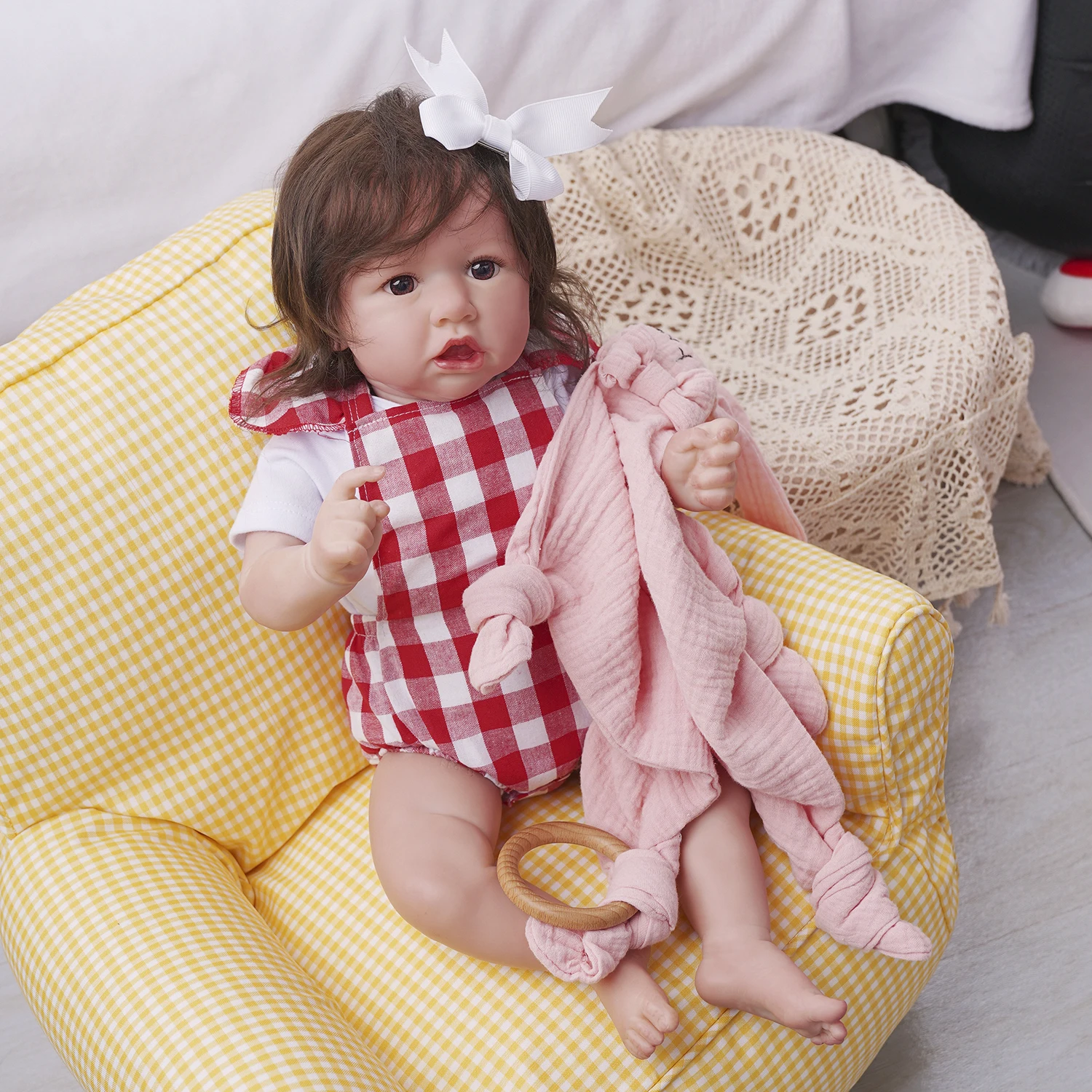 RSG Reborn Baby Doll 22 дюйма Реалистичная кукла для новорожденных милая виниловая Кукла