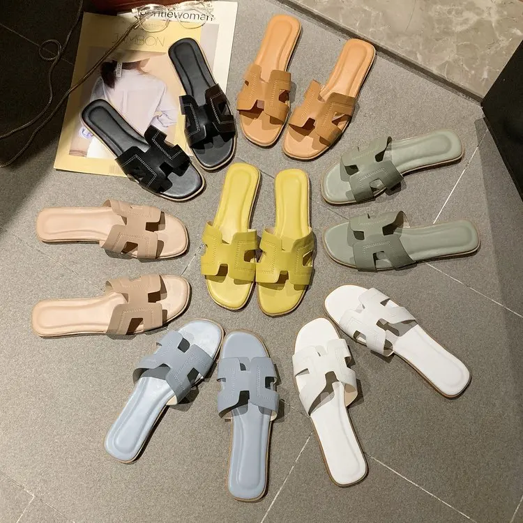 

Women Fashion Slippers Outside Wear New Flat Sandals Sandals Slippers EVA Faux Leather Artificial Pu Geometric Zapatos De Mujer