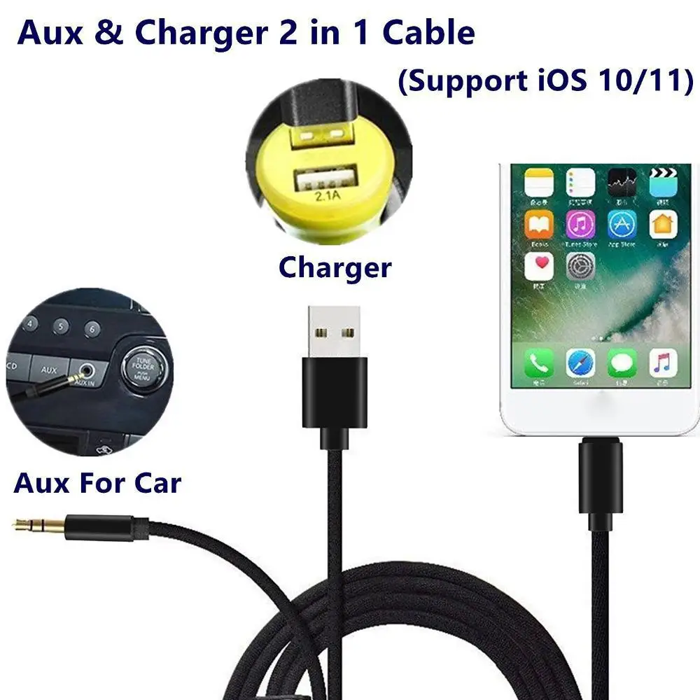 Адаптер 2 в 1 для зарядного устройства 8/7 Plus USB + адаптер Джек 3 5 мм вспомогательный