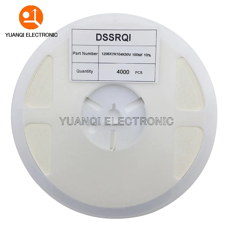 

1 reel 1206 SMD Chip Multilayer Ceramic Capacitor 0.5pF - 100uF 10pF 100pF 1nF 10nF 15nF 100nF 0.1uF 1uF 2.2uF 4.7uF 10uF 47uF