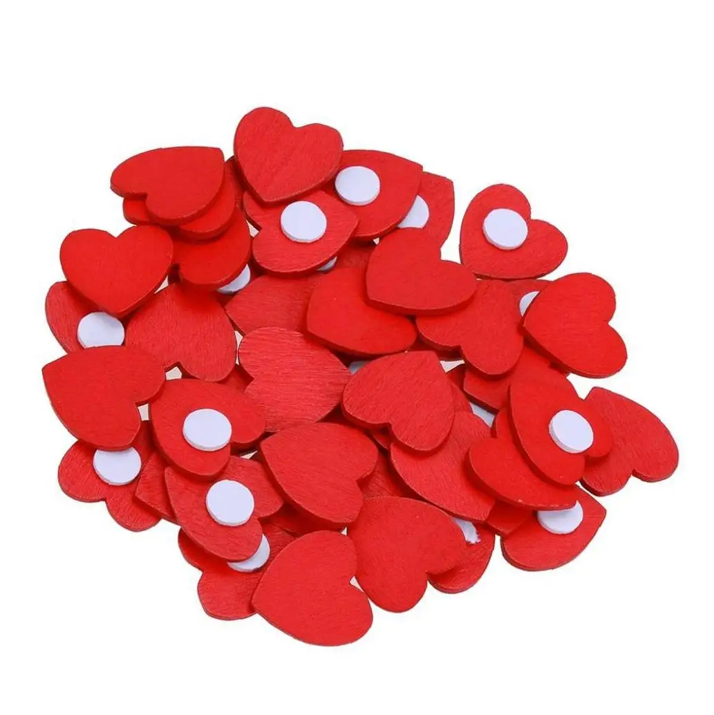 Мини-наклейка деревянная красная в форме сердца наклейка романтическая губка