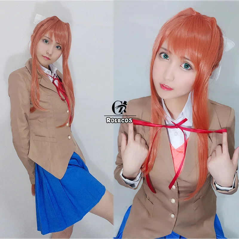 ROLECOS игра Doki Литературный клуб костюмы для косплея Sayori Yuri Natsuki Monika Косплей Костюм Школьная форма женский наряд