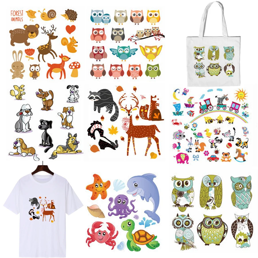 Симпатичные наклейки в виде животных Мультяшные Детские термальные