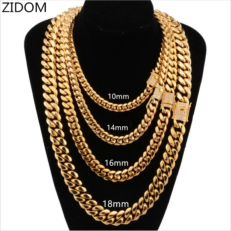Мужская цепочка в стиле хип хоп из нержавеющей стали шириной 8 18 мм Длина 20 30