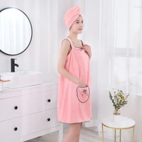 coral fleece bath towels sling shoulders bathrobes soft absorbent tube tops microfiber and skin friendly absorbent bath towels