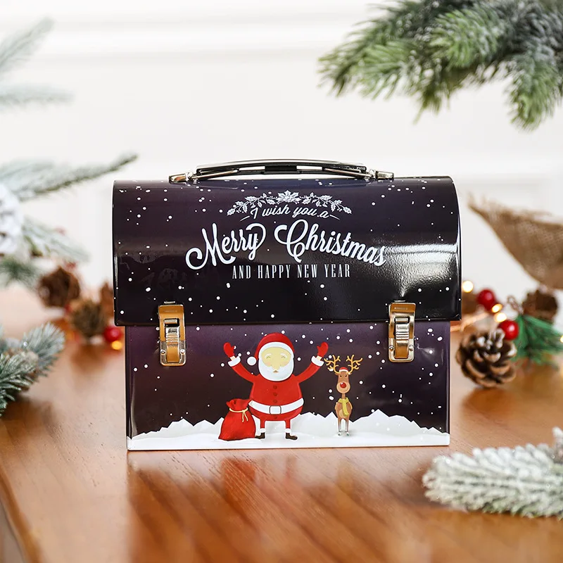 

Christmas Gift Packaging Box Creative Tinplate Portable Piggy Bank Gift Box new Christmas Gift For Children