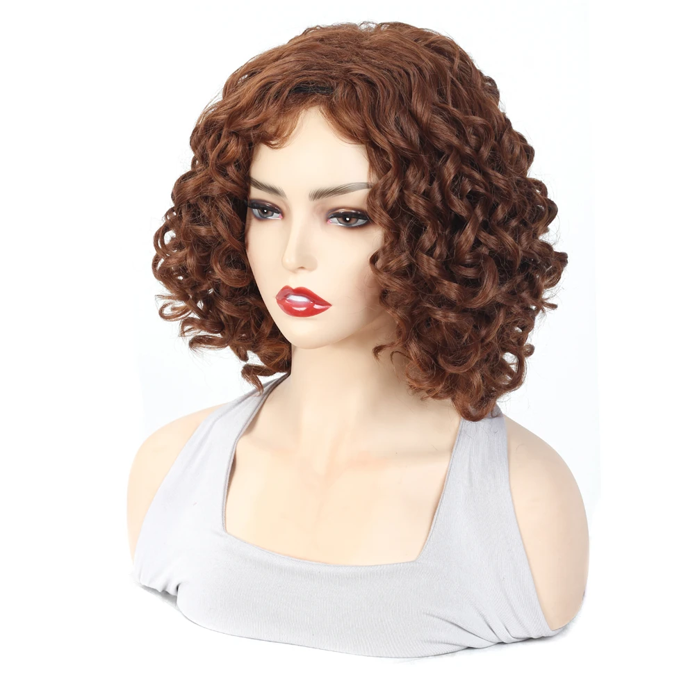 X-Tress парик из синтетических волос темно-коричневого цвета коротких вьющихся